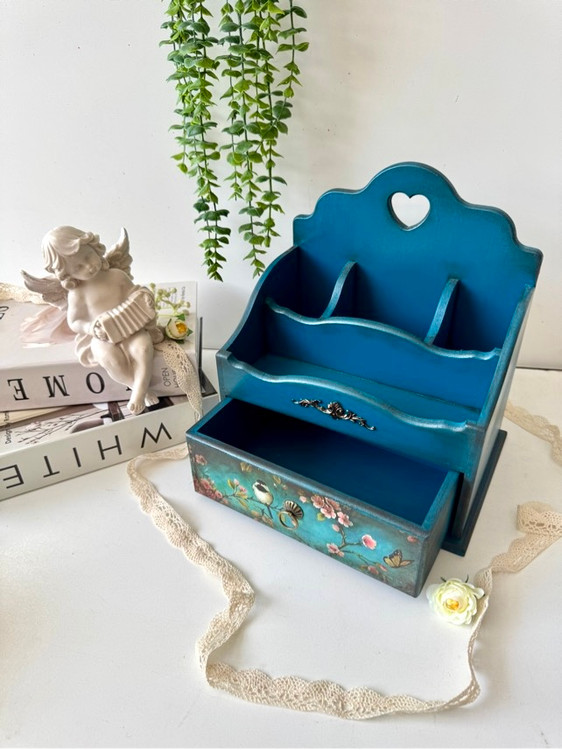 استند لوازم آرایش رنگ فیروزه ای