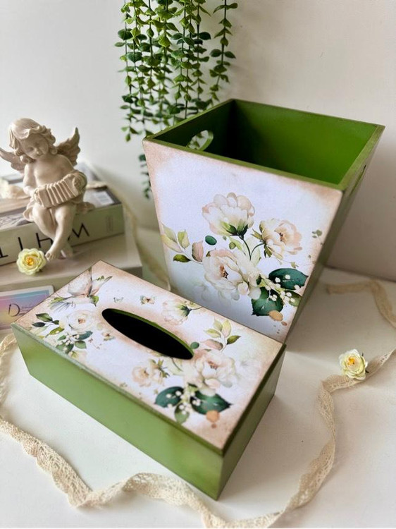 ست سطل و جعبه دستمال کاغذی شیک