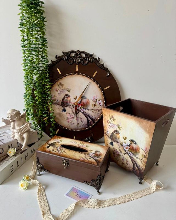 ست سطل و جادستمال کاغذی عروس