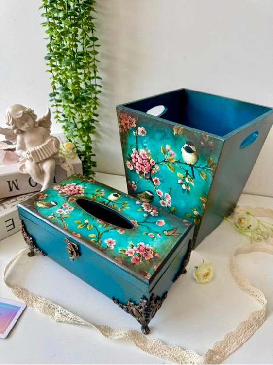 سطل و جادستمال کاغذی شیک پایه دار مخصوص جهیزیه