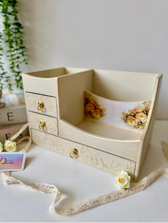 استند لوازم تحریر کرم طلایی