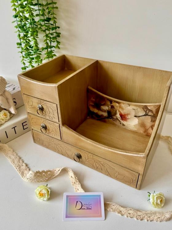 استند لوازم تحریر جادار چوبی رنگ نسکافه ای