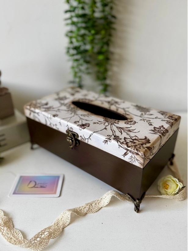 جعبه دستمال کاغذی قهوه ای