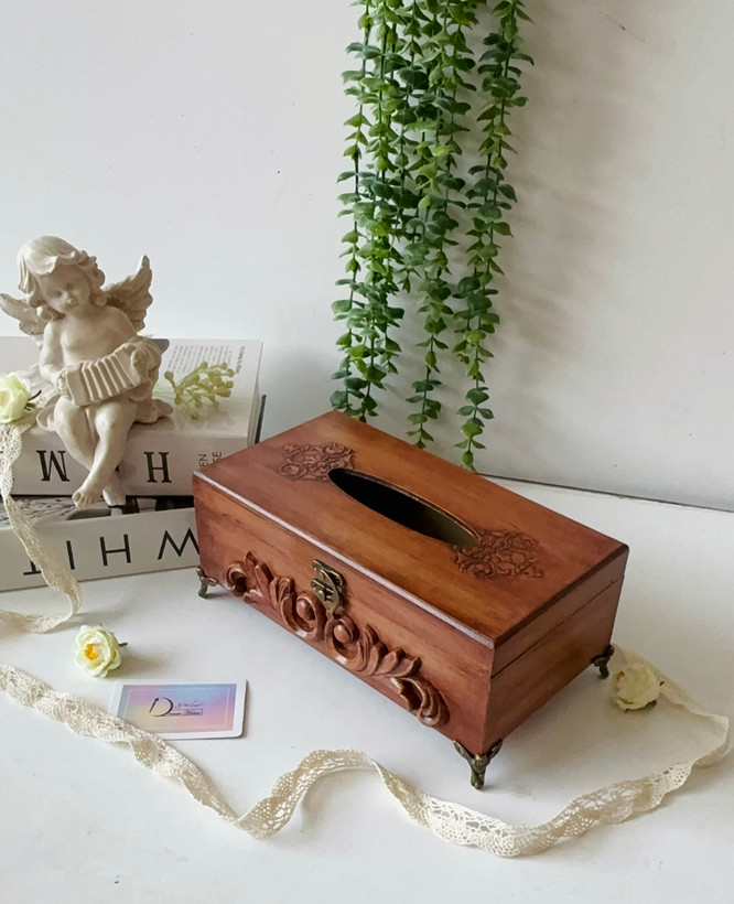 جعبه دستمال کاغذی چوبی ساده