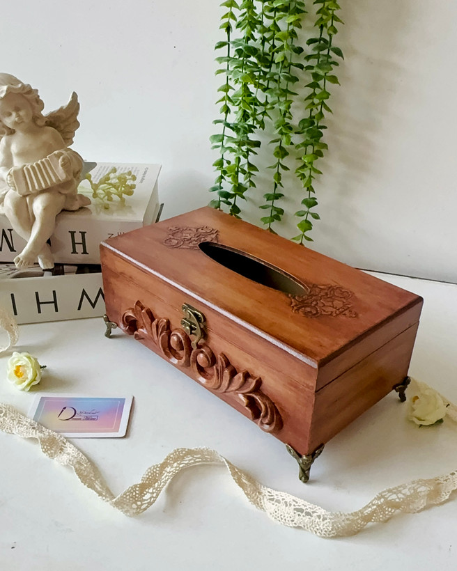 جعبه دستمال کاغذی چوبی ساده