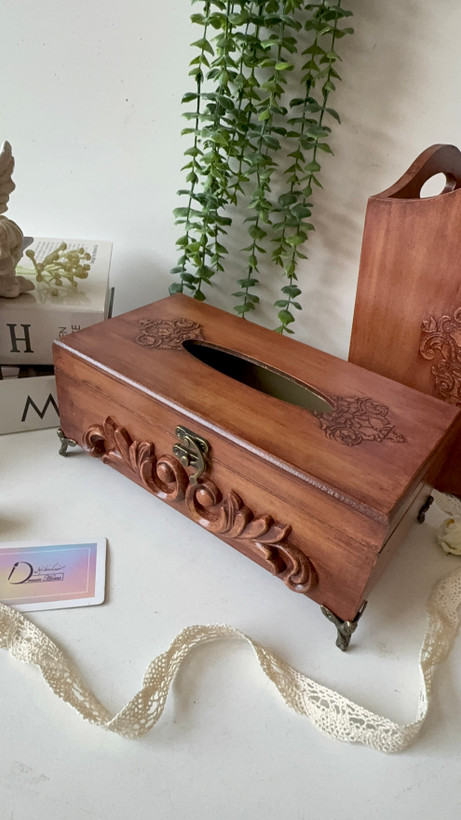 جعبه دستمال کاغذی چوبی ساده