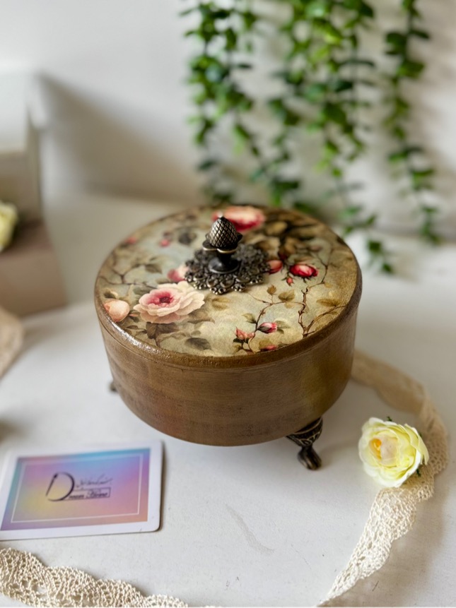 شکلات خوری چوبی طرح گل رز